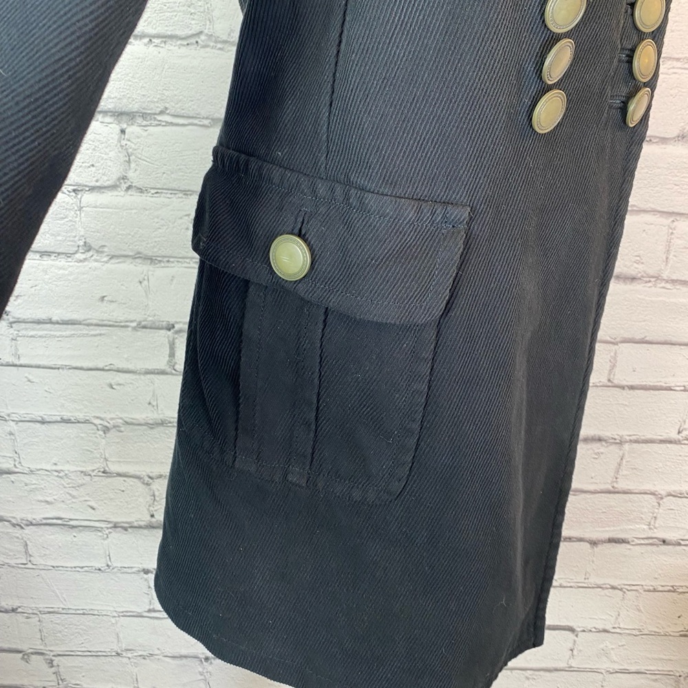 Marc Jacobs size Large Black Corduroy Coat Vintage Double Breasted Military EUC - Picture 5 of 13